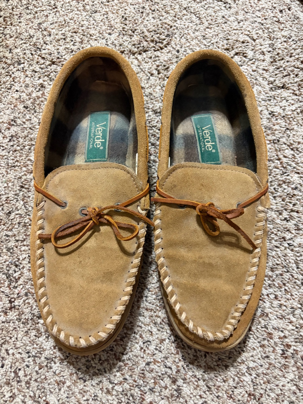 Verde Suede Moccasin Loafers in Tan size 11M
